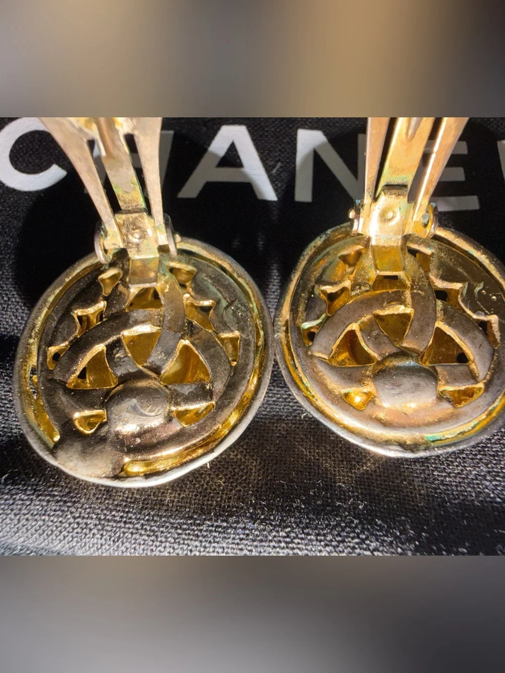 Vintage CHANEL Rubcamel Paris Gold-Tone Earrings